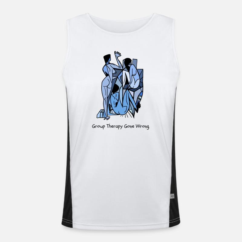 Group Therapy Gone Wrong Funktionelles Kontrast-Tank Top für Männer 