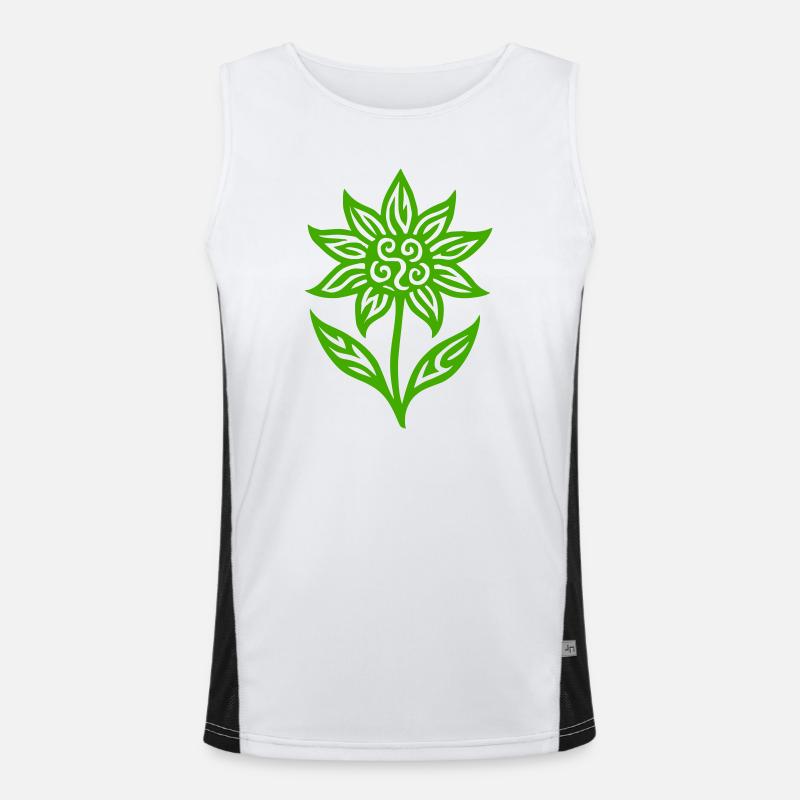Creative flower with tribal pattern - color variable Men's Functional Contrast Tank Top 