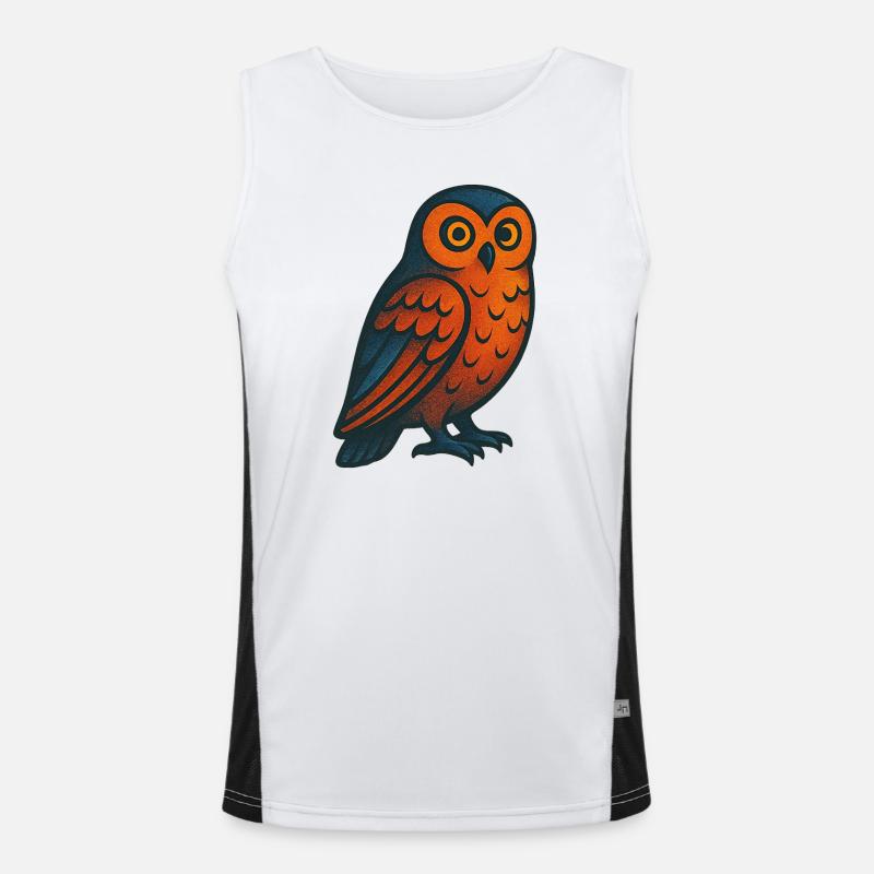 Eule mit Muster Funktionelles Kontrast-Tank Top für Männer 