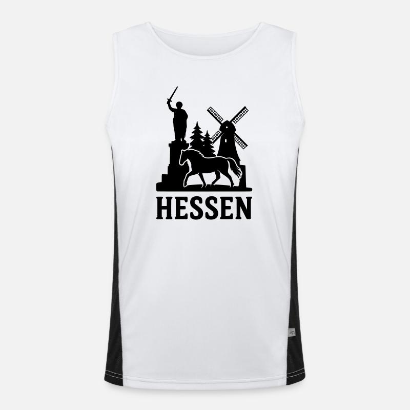 hessen silhouette Funktionelles Kontrast-Tank Top für Männer 