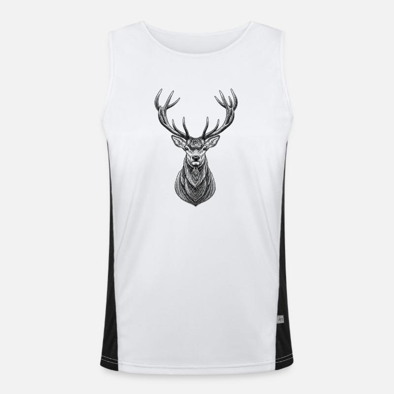 Deer Antlers | Hunter Forest & Nature Gift Men's Functional Contrast Tank Top 