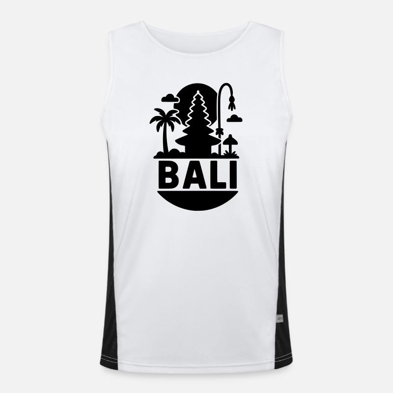 bali silhouette Funktionelles Kontrast-Tank Top für Männer 