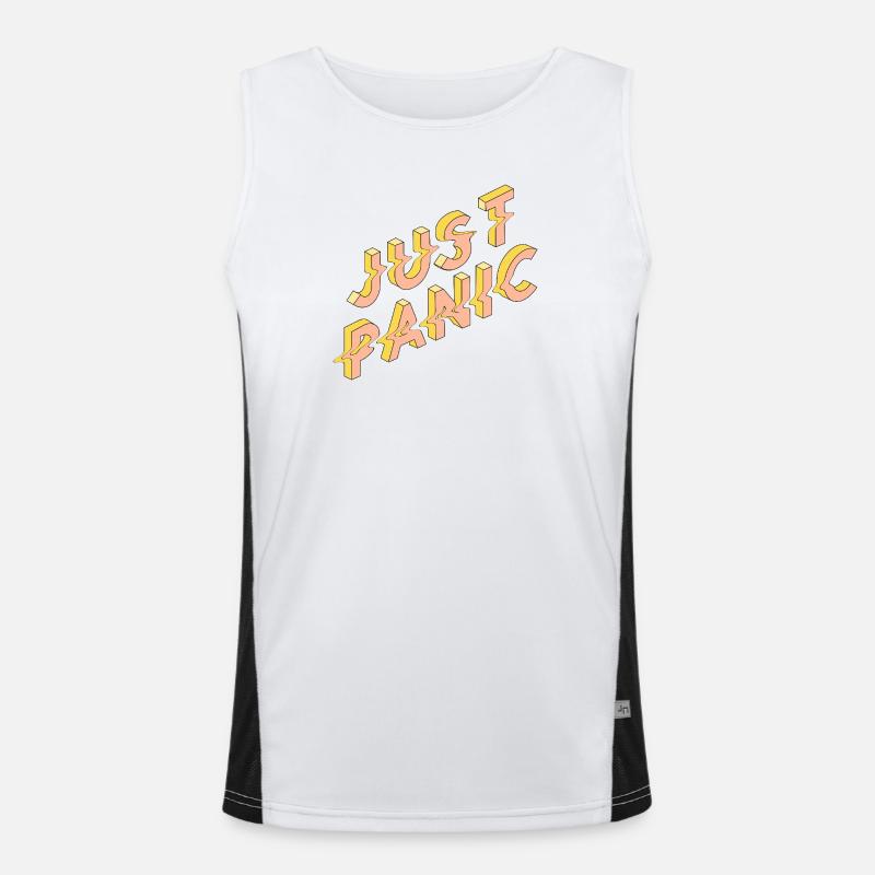 Just Basic 3D Retro Typo Funktionelles Kontrast-Tank Top für Männer 