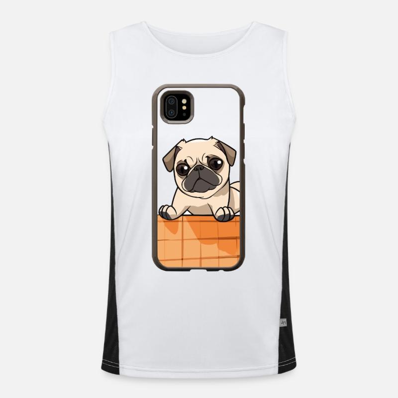 Pug on the edge – cute look Men's Functional Contrast Tank Top 