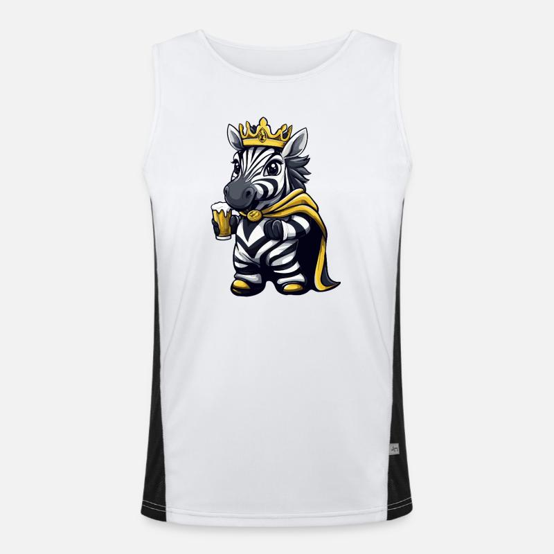 Sebra ølkonge - Funksjonell kontrast-singlet for menn  - hvit/svart