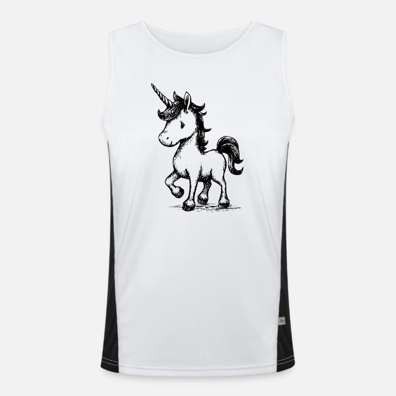 putziges Einhorn Funktionelles Kontrast-Tank Top für Männer 