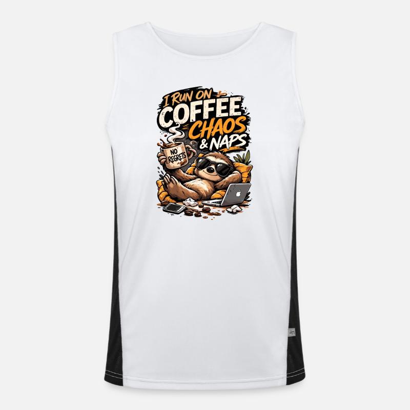 Chaos du café & Siestes Sloth Tee Débardeur respirant contrasté Homme 