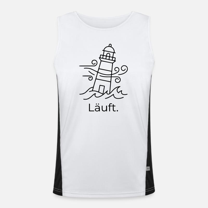 Läuft Leuchtturm Funktionelles Kontrast-Tank Top für Männer 