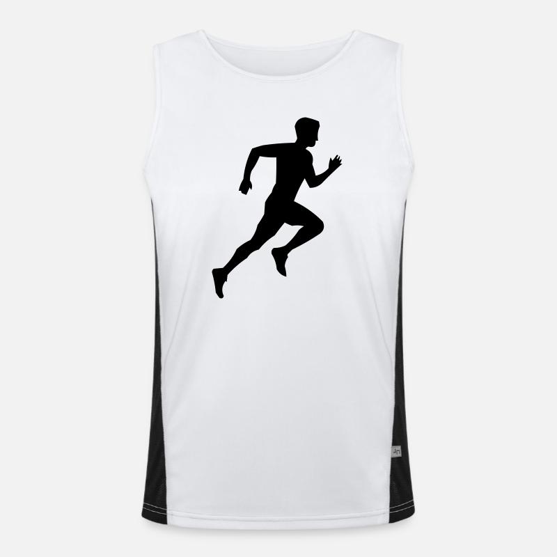 rennen_silhouette - Men's Functional Contrast Tank Top  - white/black