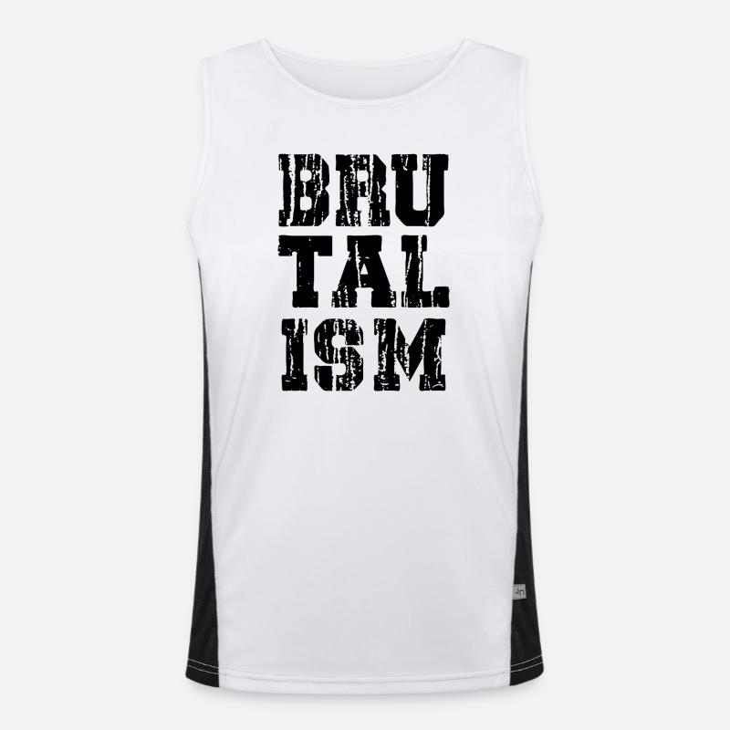 Brutalism Distressed and Bold typography Men's Functional Contrast Tank Top 