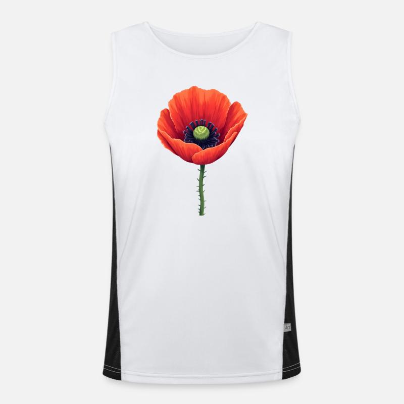 Corn poppy Men's Functional Contrast Tank Top 