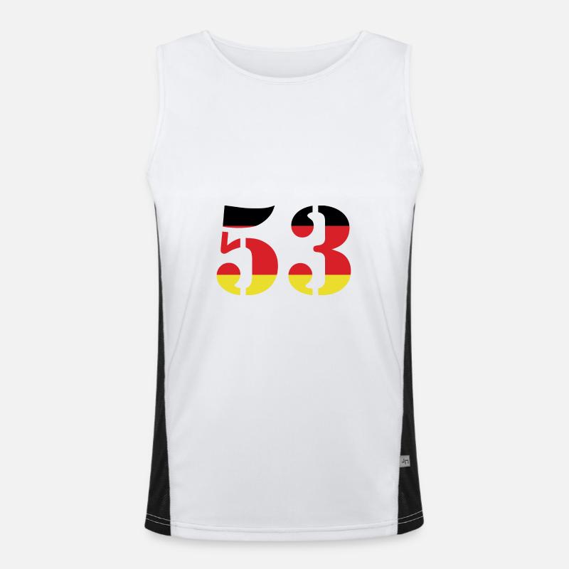53 Number Jersey Germany - Men's Functional Contrast Tank Top  - white/black