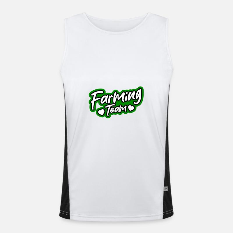 Farming Team - Men's Functional Contrast Tank Top  - white/black