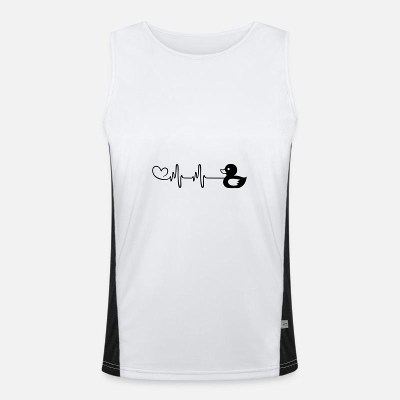 Duck Pulse Heart Men's Functional Contrast Tank Top 