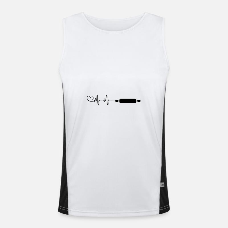 Kitchen roll rolling pin - Men's Functional Contrast Tank Top  - white/black