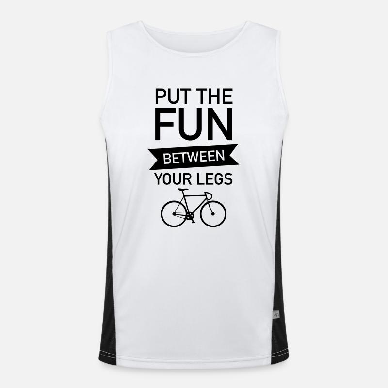 Put The Fun Between Your Legs - Funksjonell kontrast-singlet for menn  - hvit/svart