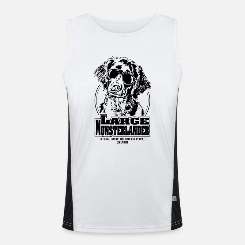 LARGE MUNSTERLANDER coolest people dogs saying Men's Functional Contrast Tank Top 