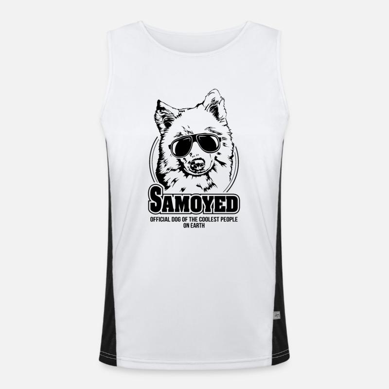 SAMOYED coolest people dogs saying Wilsigns Men's Functional Contrast Tank Top 
