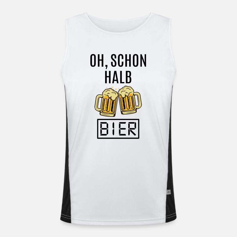 Bier Bierkrug Uhr Bierzelt Biergarten Biertrinker Funktionelles Kontrast-Tank Top für Männer 