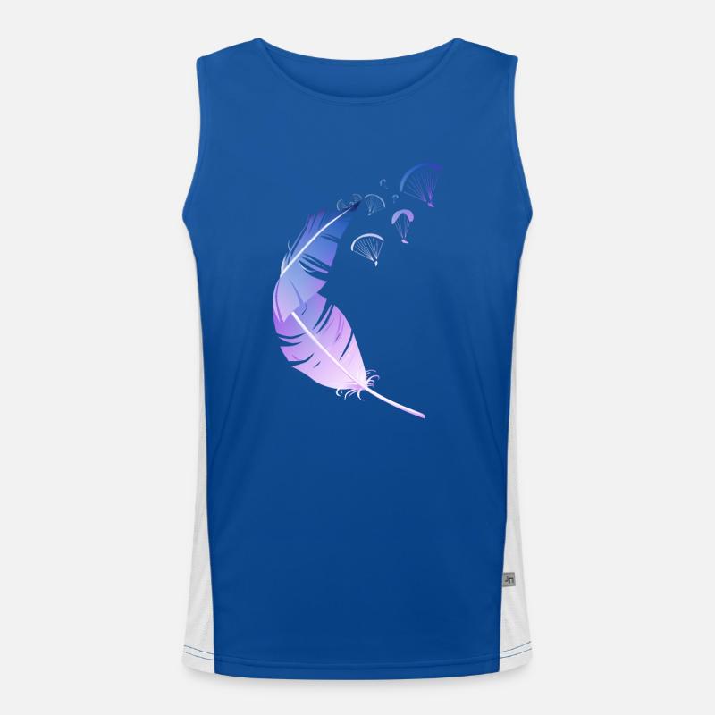 Feather Paragliding blue purple Men's Functional Contrast Tank Top 