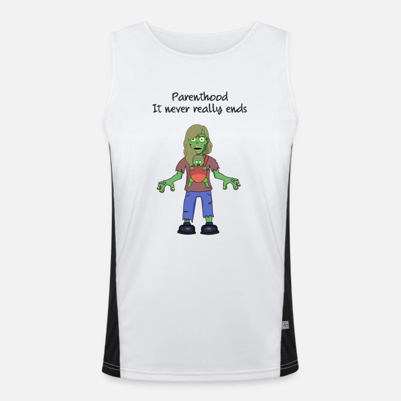Parenthood it never really ends Men's Functional Contrast Tank Top 