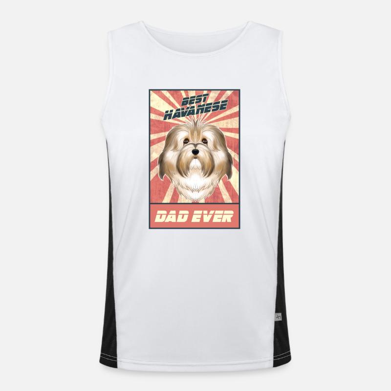 Best Havanese Dad Ever I Havanese Lover Funktionelles Kontrast-Tank Top für Männer 