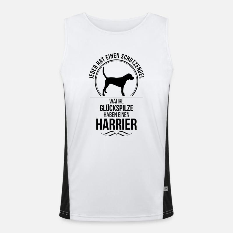 HARRIER Schutzengel Hunde Spruch Wilsigns Funktionelles Kontrast-Tank Top für Männer 
