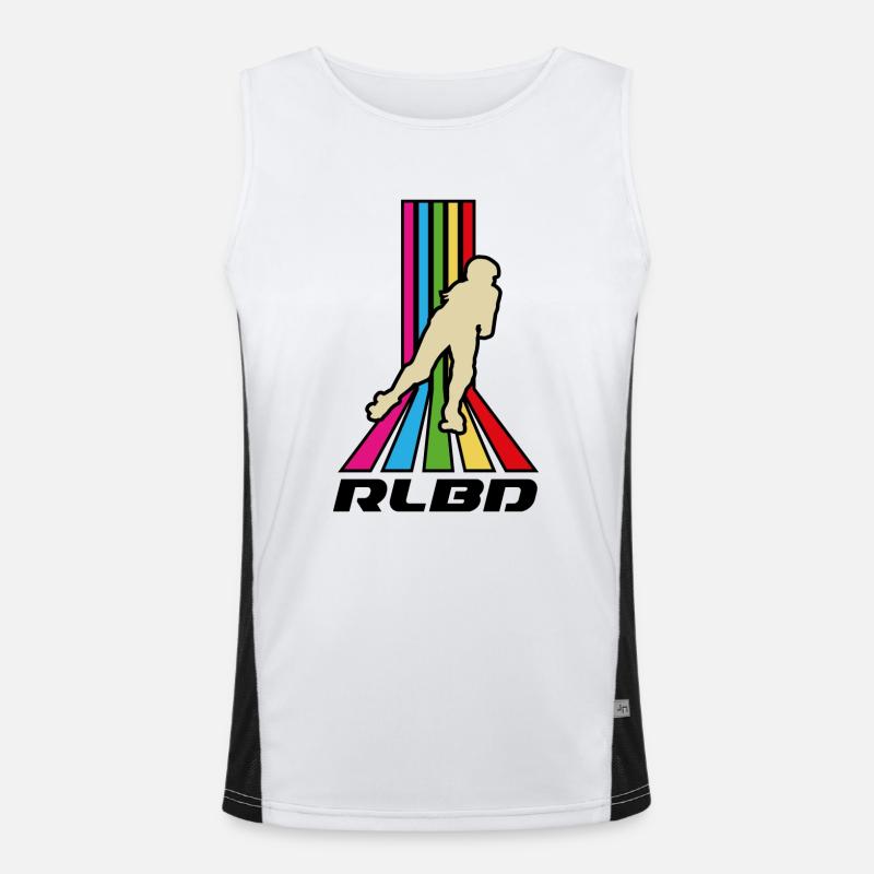 Rollerblade rainbow stripes Funktionelles Kontrast-Tank Top für Männer 