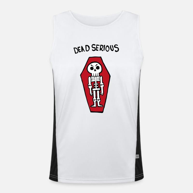 Dead Serious Skeleton In A Coffin - Men's Functional Contrast Tank Top  - white/black