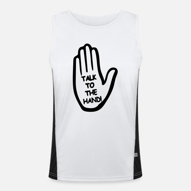 Sprich mit der Hand Funktionelles Kontrast-Tank Top für Männer 
