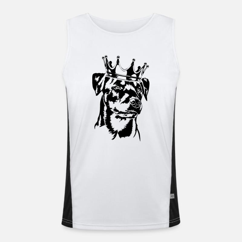Deutscher Jagdterrier Krone Hund Hunde Wilsigns Funktionelles Kontrast-Tank Top für Männer 