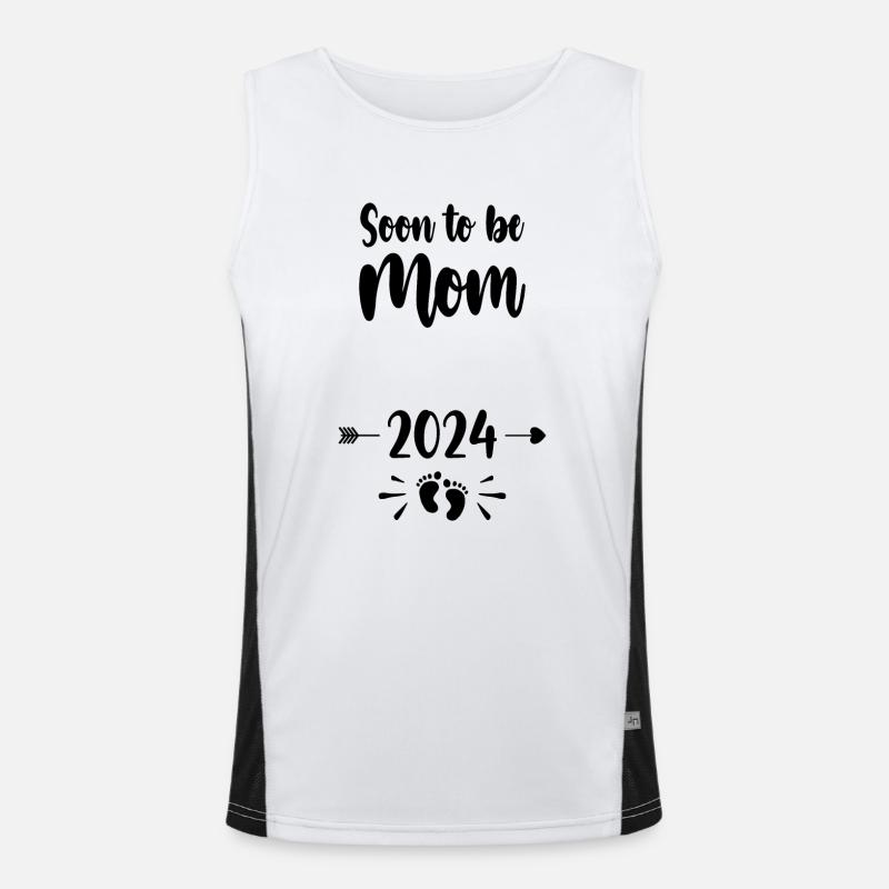 Mama wird bald Mama 2024 Mutter schwangere Kinder Mot Funktionelles Kontrast-Tank Top für Männer 