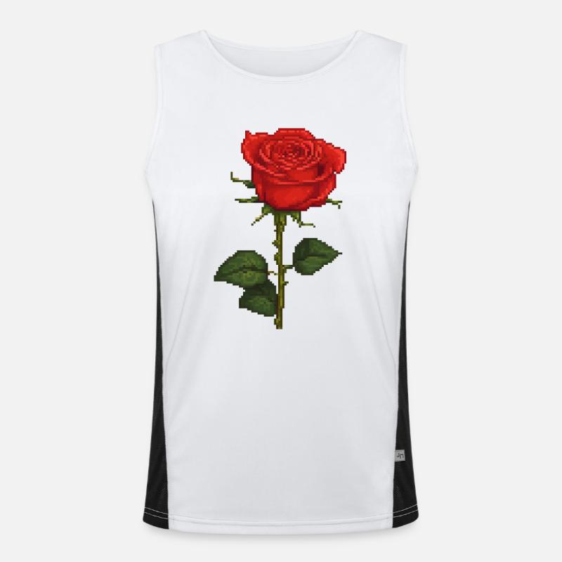Pixelated Rose Men's Functional Contrast Tank Top 
