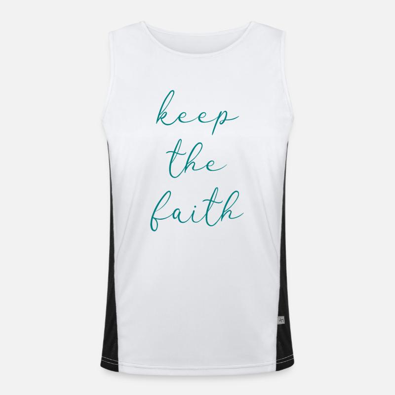 Behalte den Glauben Funktionelles Kontrast-Tank Top für Männer 