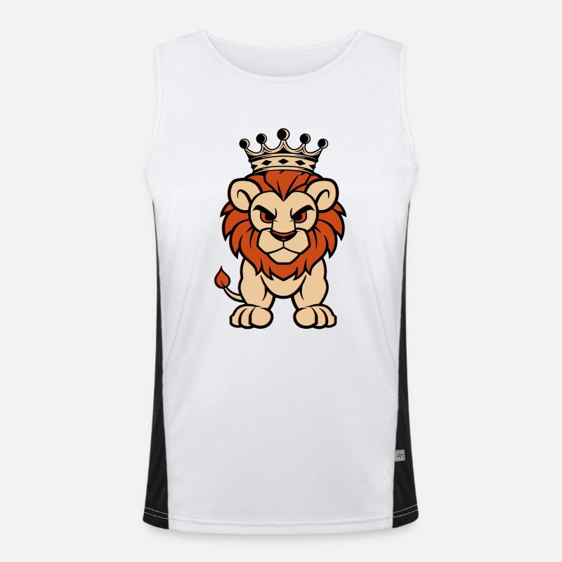 Lion Comic Crown - Men's Functional Contrast Tank Top - white/black