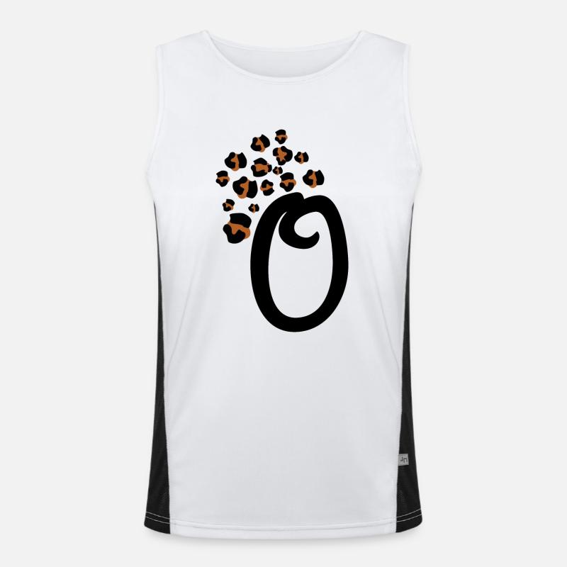 Letter o leopard patterns Men's Functional Contrast Tank Top 