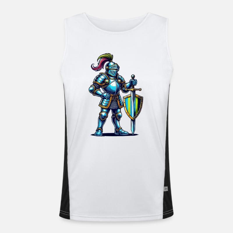 Knight Comic - Men's Functional Contrast Tank Top  - white/black