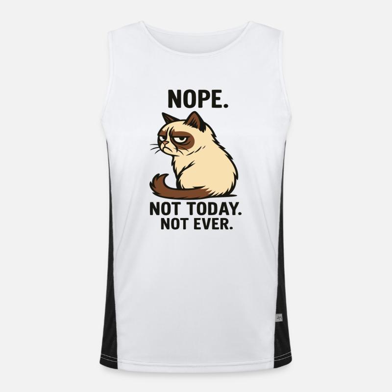 Cat "Not Today" Men's Functional Contrast Tank Top 