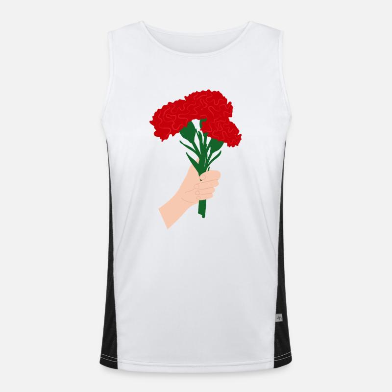 Pour vous- Fleur d’œillet rouge3 Débardeur respirant contrasté Homme 