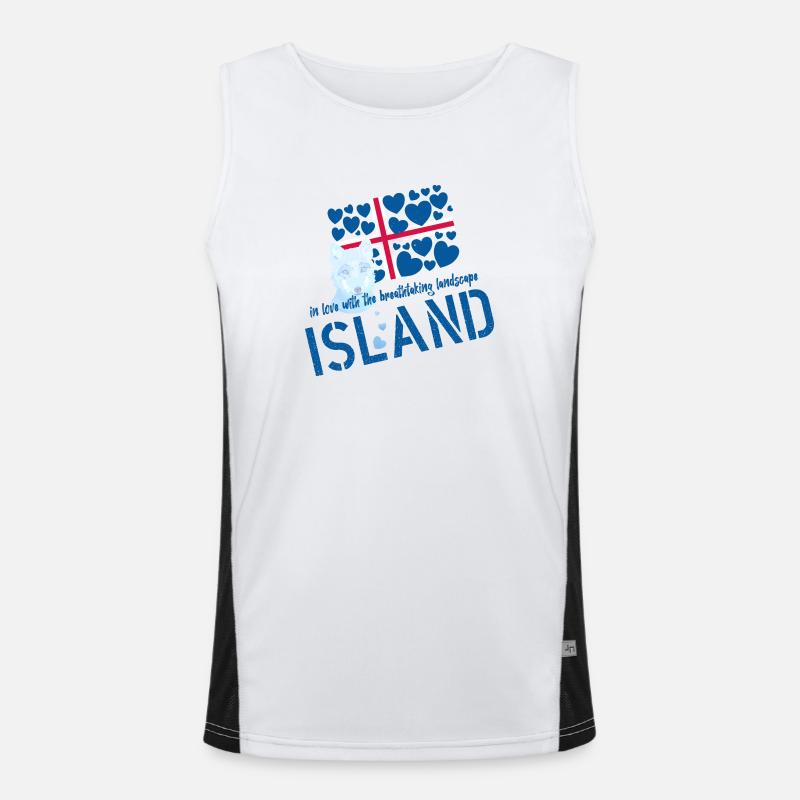 Island Polarfuchs Iceland Funktionelles Kontrast-Tank Top für Männer 