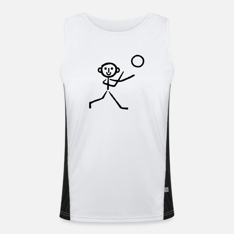 Handball Strichmännchen Funktionelles Kontrast-Tank Top für Männer 