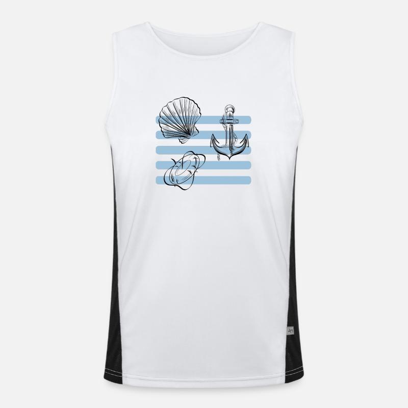 Conception de la plage et de la mer Débardeur respirant contrasté Homme 