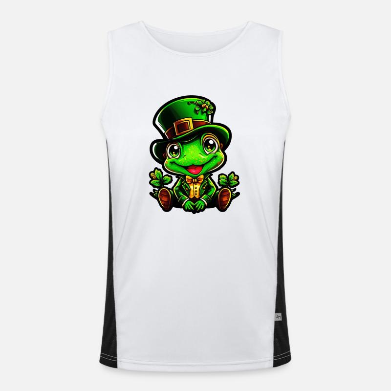 Frosch Zauber am St. Patrick's Day Funktionelles Kontrast-Tank Top für Männer 