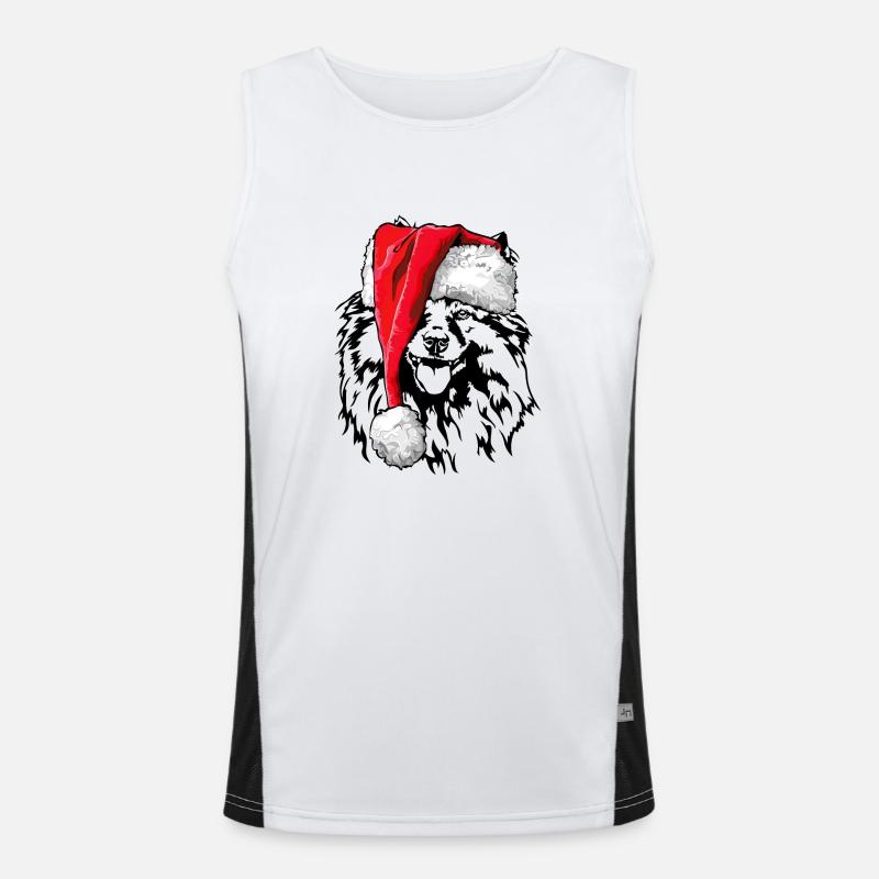 Santa Wolfsspitz Christmas Nikolaus Wilsigns Men's Functional Contrast Tank Top 