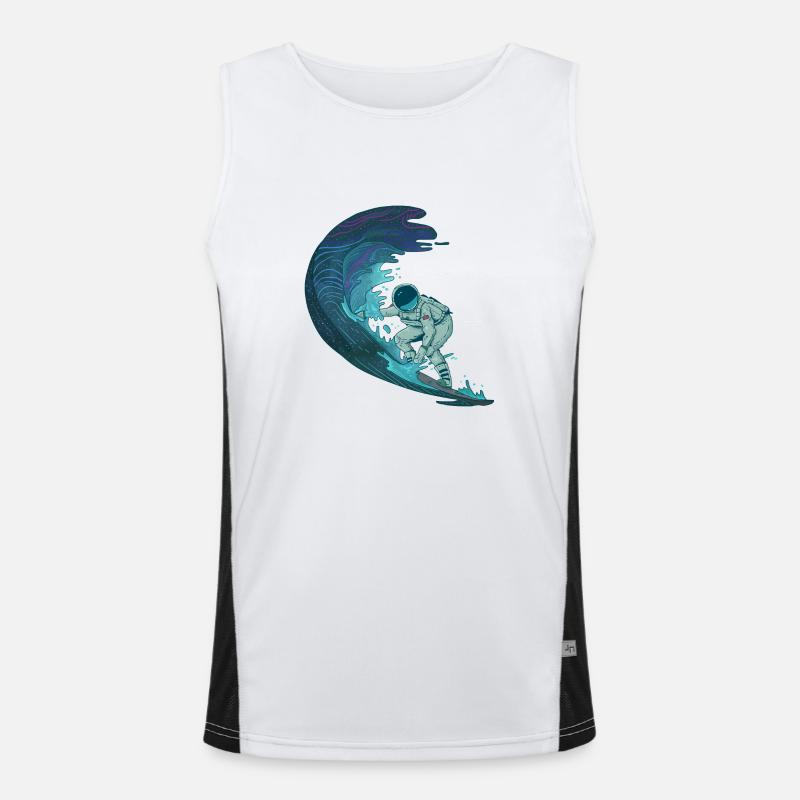 ASTRONAUT SPACE SURFER SURF SURFING SURF MOTIF Men's Functional Contrast Tank Top 