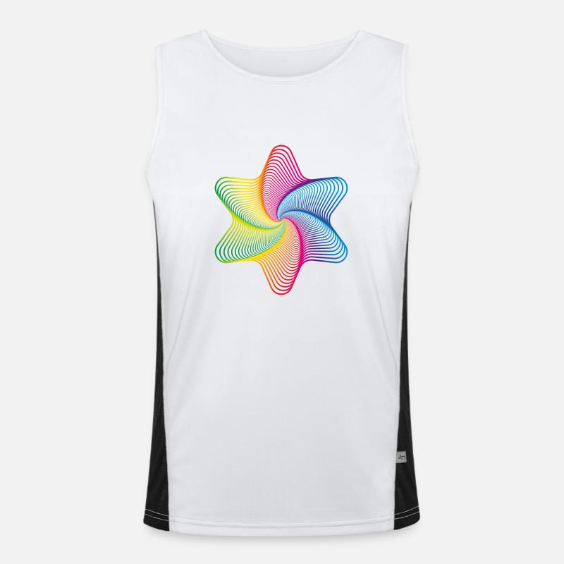 Étoile - illusion, multicolore Débardeur respirant contrasté Homme 