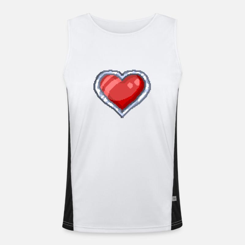 Pillowg1rl Emote Herz Funktionelles Kontrast-Tank Top für Männer 