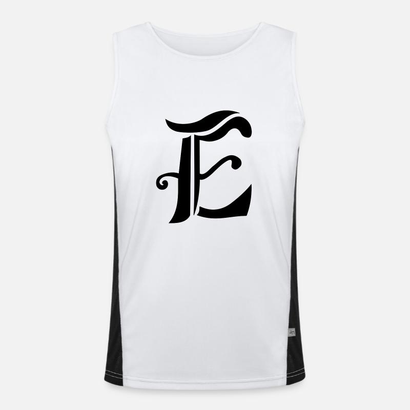 Buchstabe E Funktionelles Kontrast-Tank Top für Männer 