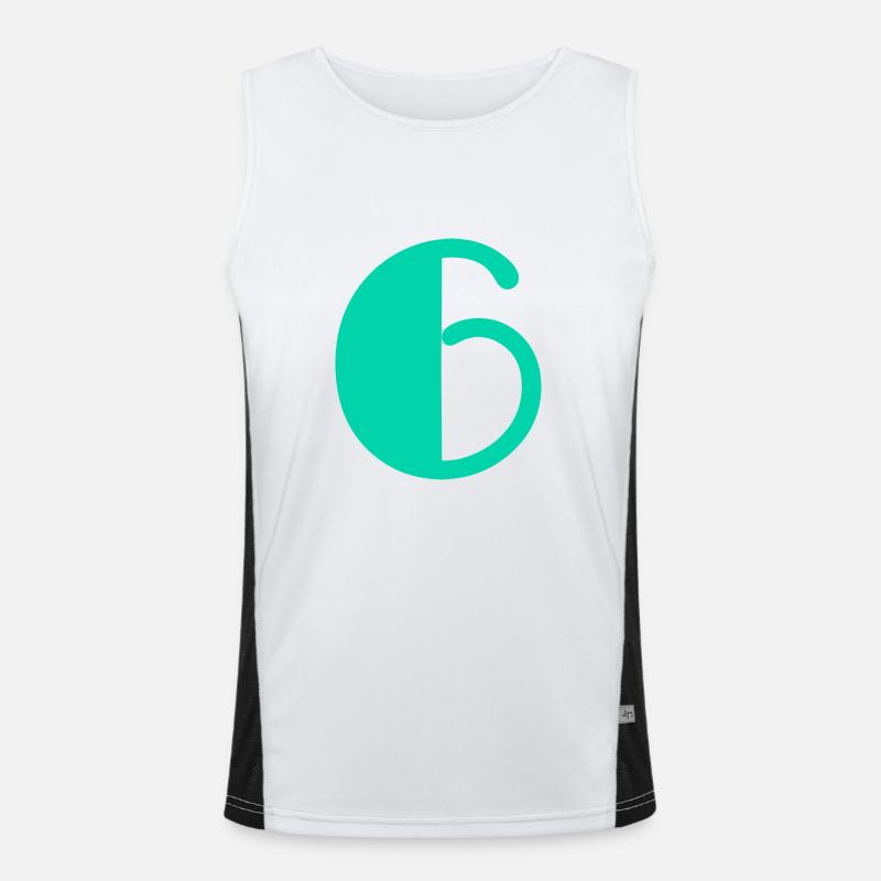 6. 6 ÅR. 6 års jubilæum. FØDSELSDAG 6 ÅR - Funktionel kontrast tanktop til herrer  - hvid/sort