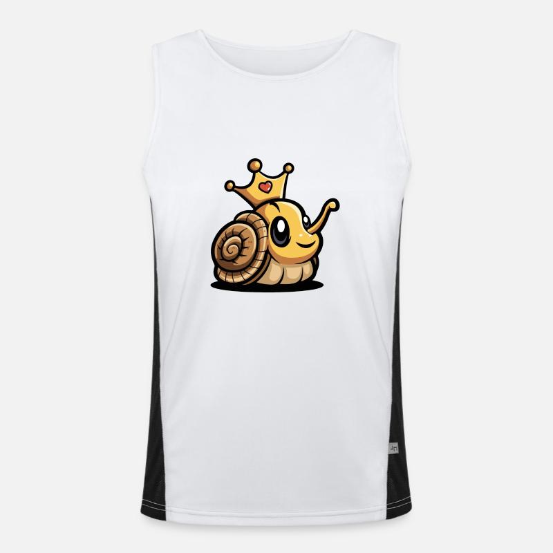 Snail Comic Crown - Men's Functional Contrast Tank Top  - white/black